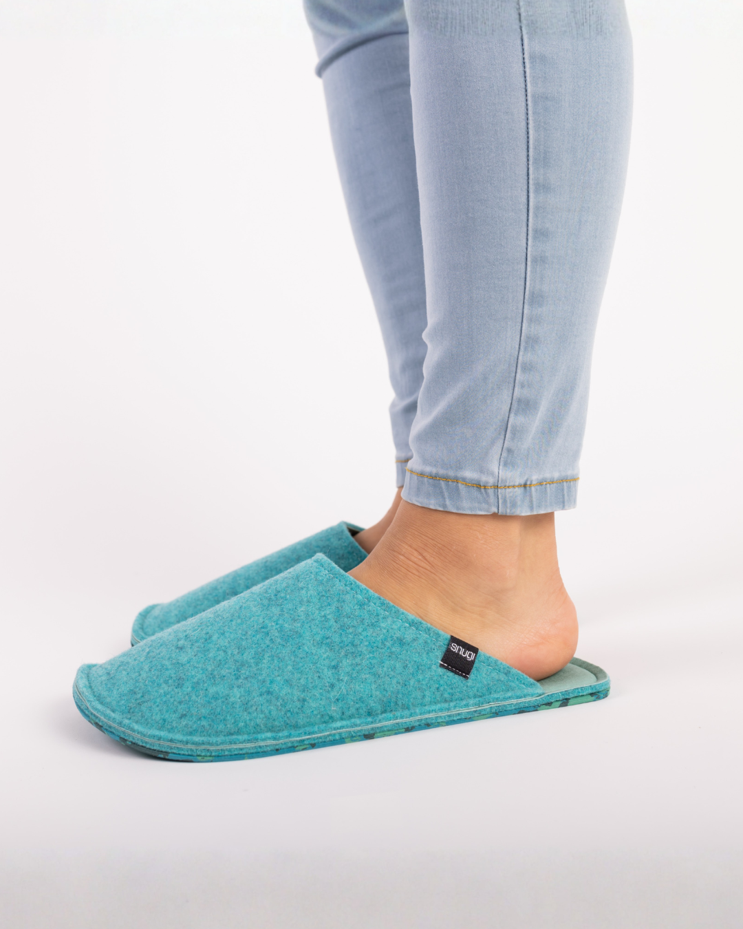 Pantofole donna in feltro verdi