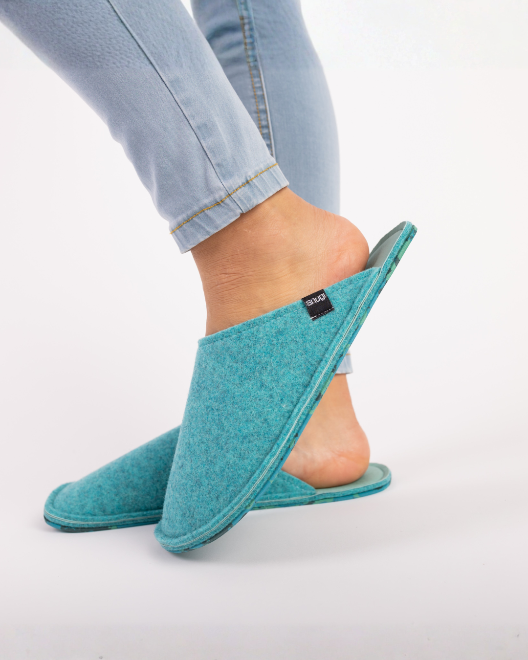 Pantofole donna in feltro verdi