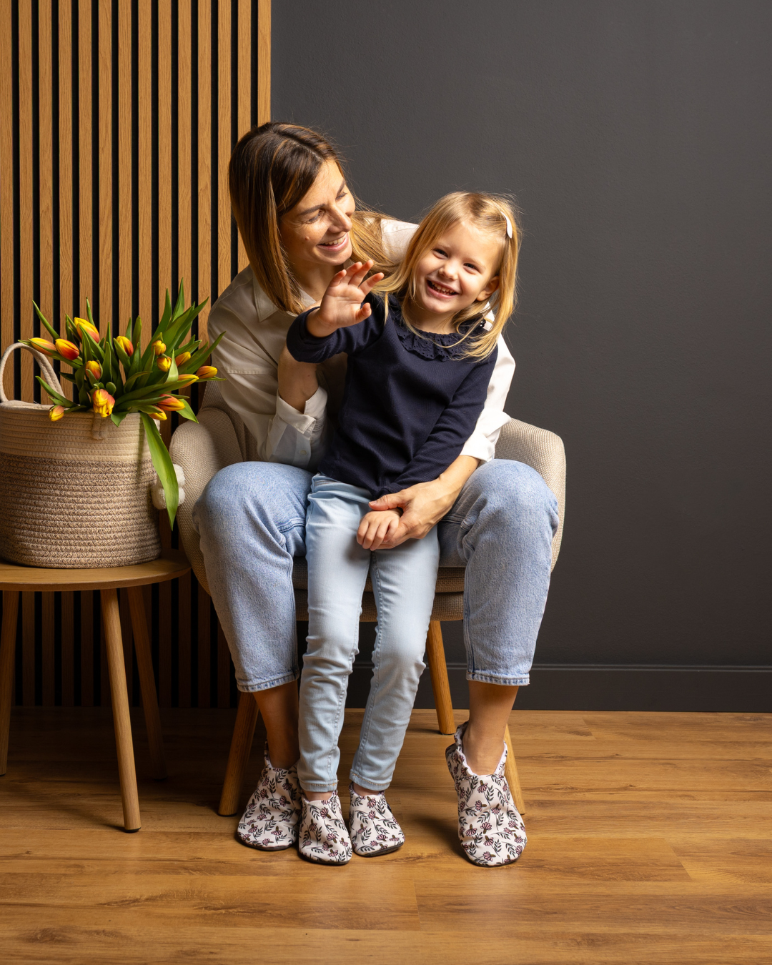 Scarpe barefoot Fiori su bianco