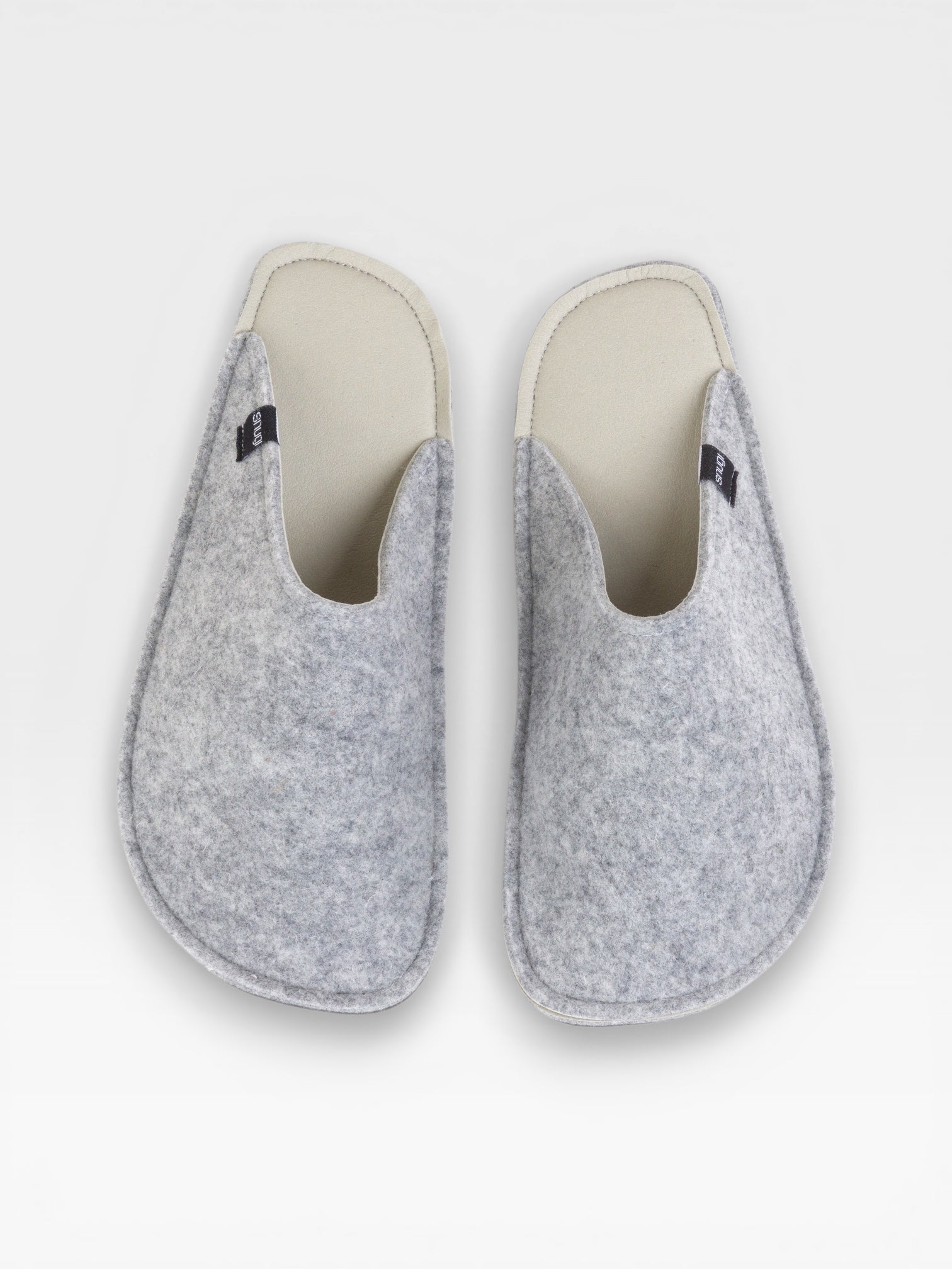 Pantofole uomo in feltro grigio chiaro