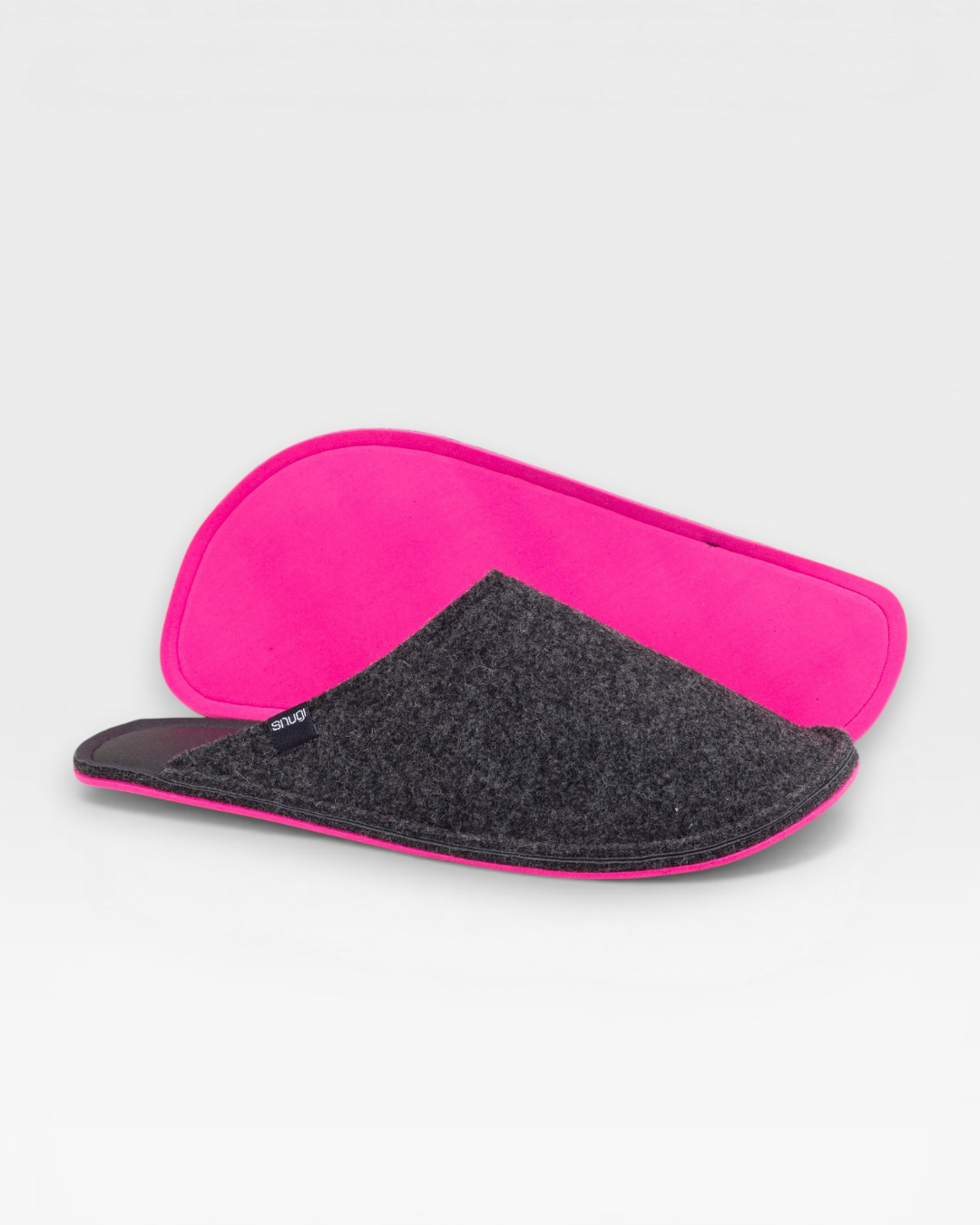 Pantofole donna in feltro grigio scuro